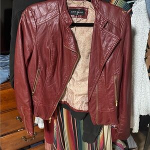 Black Rivet Women's Burgundy Leather Jacket